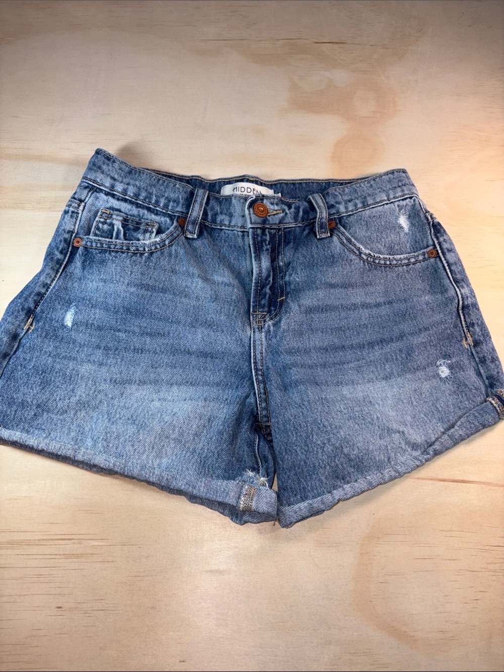 Blue Distressed High Rise Denim Short Sz XS